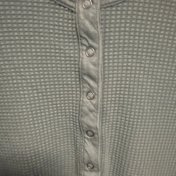 Offline by AERIE Teal Waffle Knit Top - Picture 3 of 4